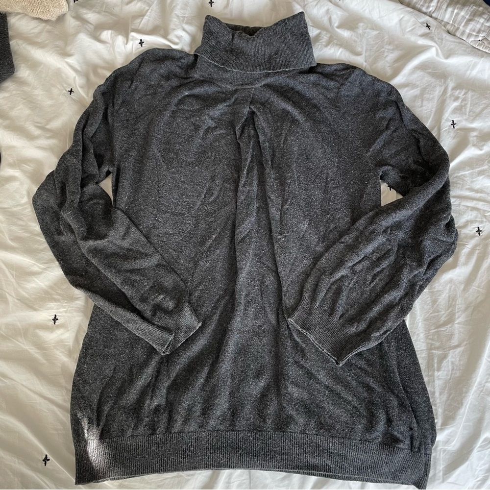 Amber Sun | Grey Turtleneck Sweater Vintage Cashmere blend size XL